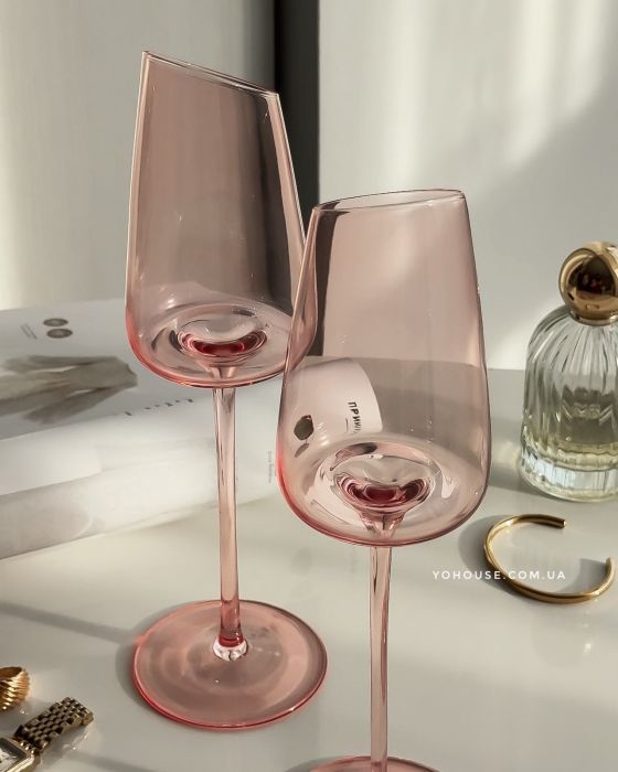 Набір келихів для шампанського Pink 220 мл 6 шт