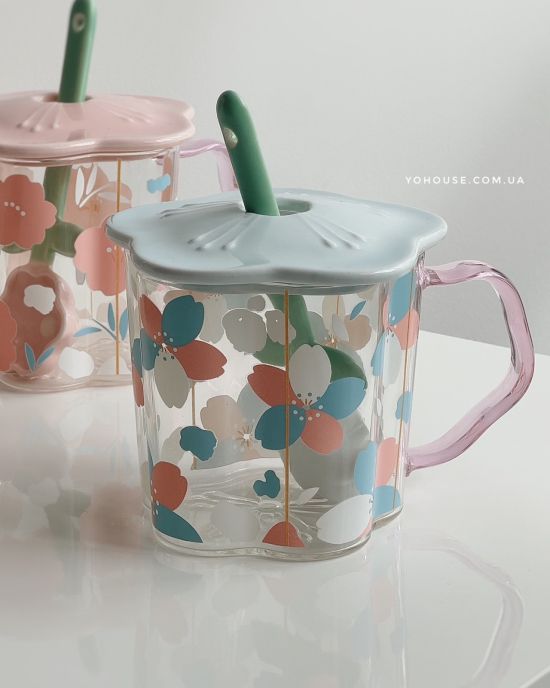 Горнятко Flowers (блакитне)