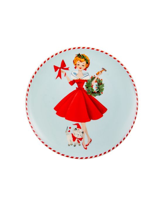 Набір з 2-х тарілок Miss Christmas 20,5 см (блакитна) 